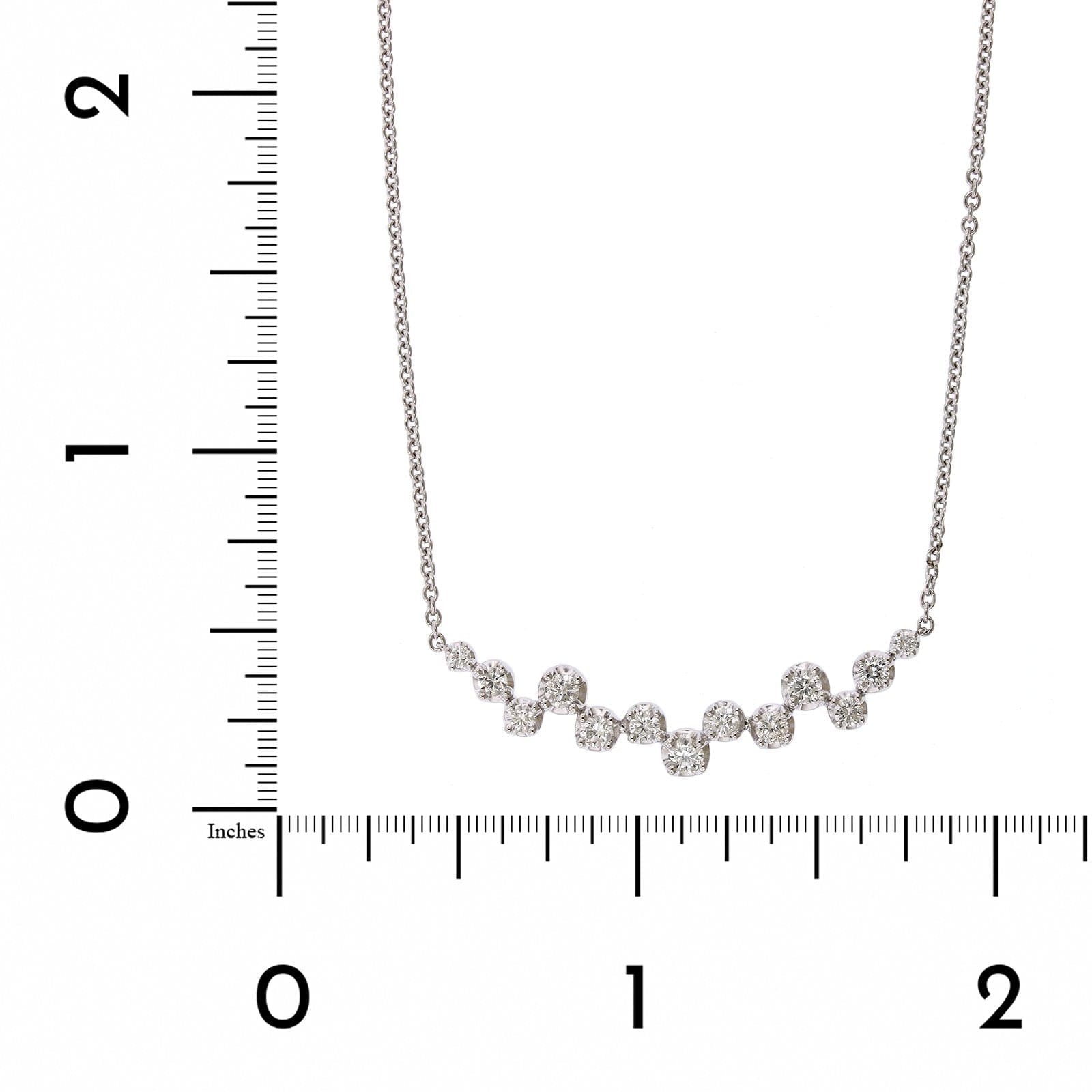 14K White Gold Prong Set Diamond Necklace