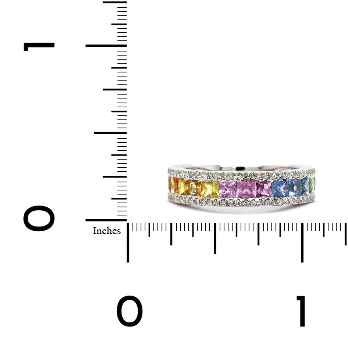 14K White Gold Rainbow Sapphire Ring, 14k white gold, Long's Jewelers