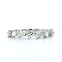 14K White Gold Round and Baguette Diamond Ring, 14k white gold, Long's Jewelers