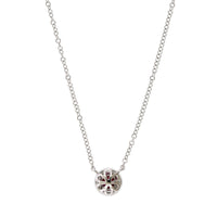 14K White Gold Ruby Diamond Halo Pendant,14k white gold, Long's Jewelers