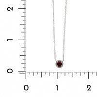 14K White Gold Ruby Diamond Halo Pendant,14k white gold, Long's Jewelers