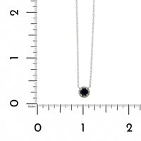 14K White Gold Sapphire Diamond Halo Pendant,14k white gold, Long's Jewelers