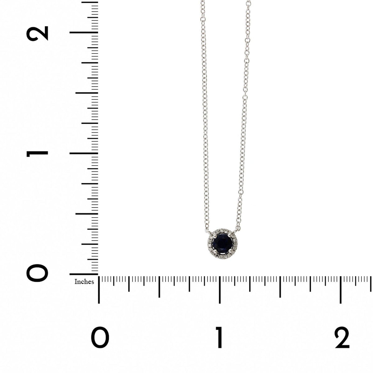 14K White Gold Sapphire Diamond Halo Pendant,14k white gold, Long's Jewelers