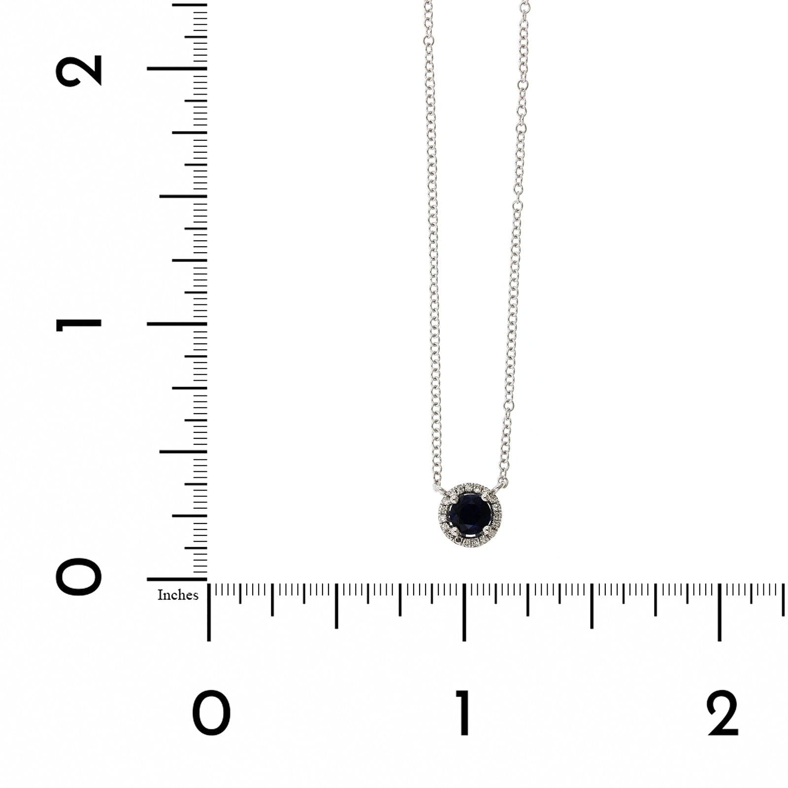 14K White Gold Sapphire Diamond Halo Pendant,14k white gold, Long's Jewelers
