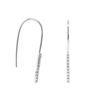 14K White Gold Single Row Diamond Dangle Earrings,14k white gold, Long's Jewelers