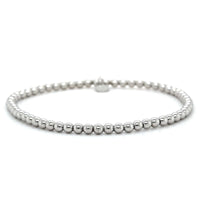 14K White Gold Stretch Bead Bracelet, Gold, Long's Jewelers