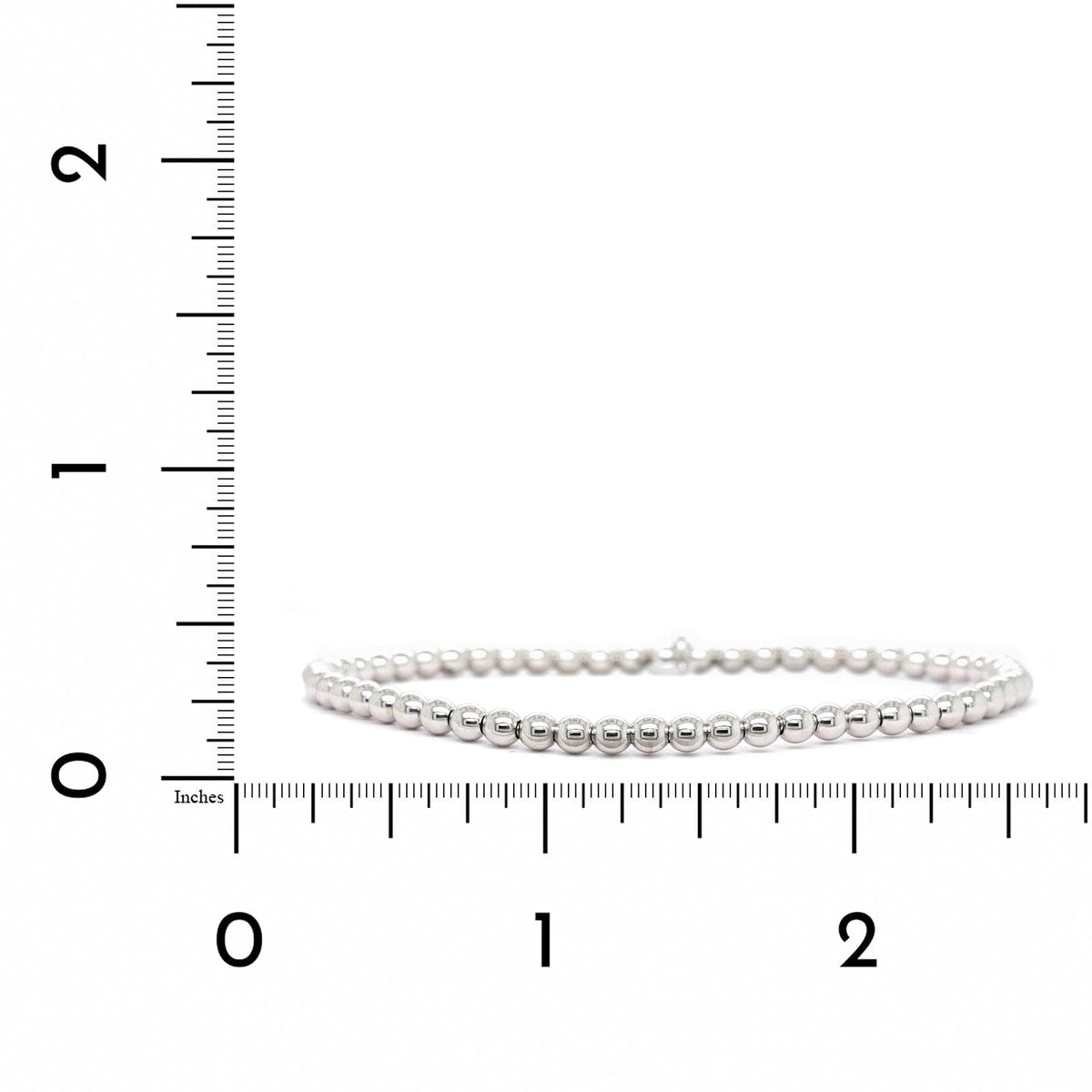 14K White Gold Stretch Bead Bracelet