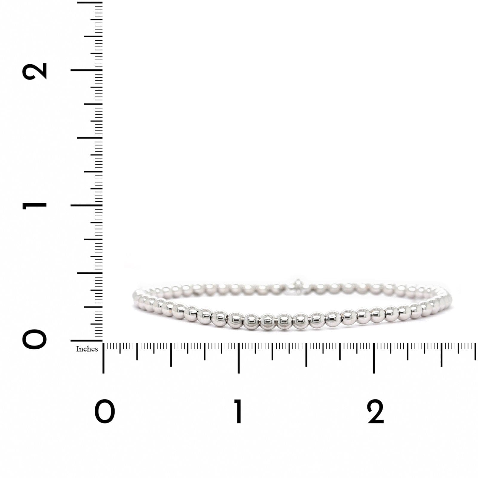 14K White Gold Stretch Bead Bracelet