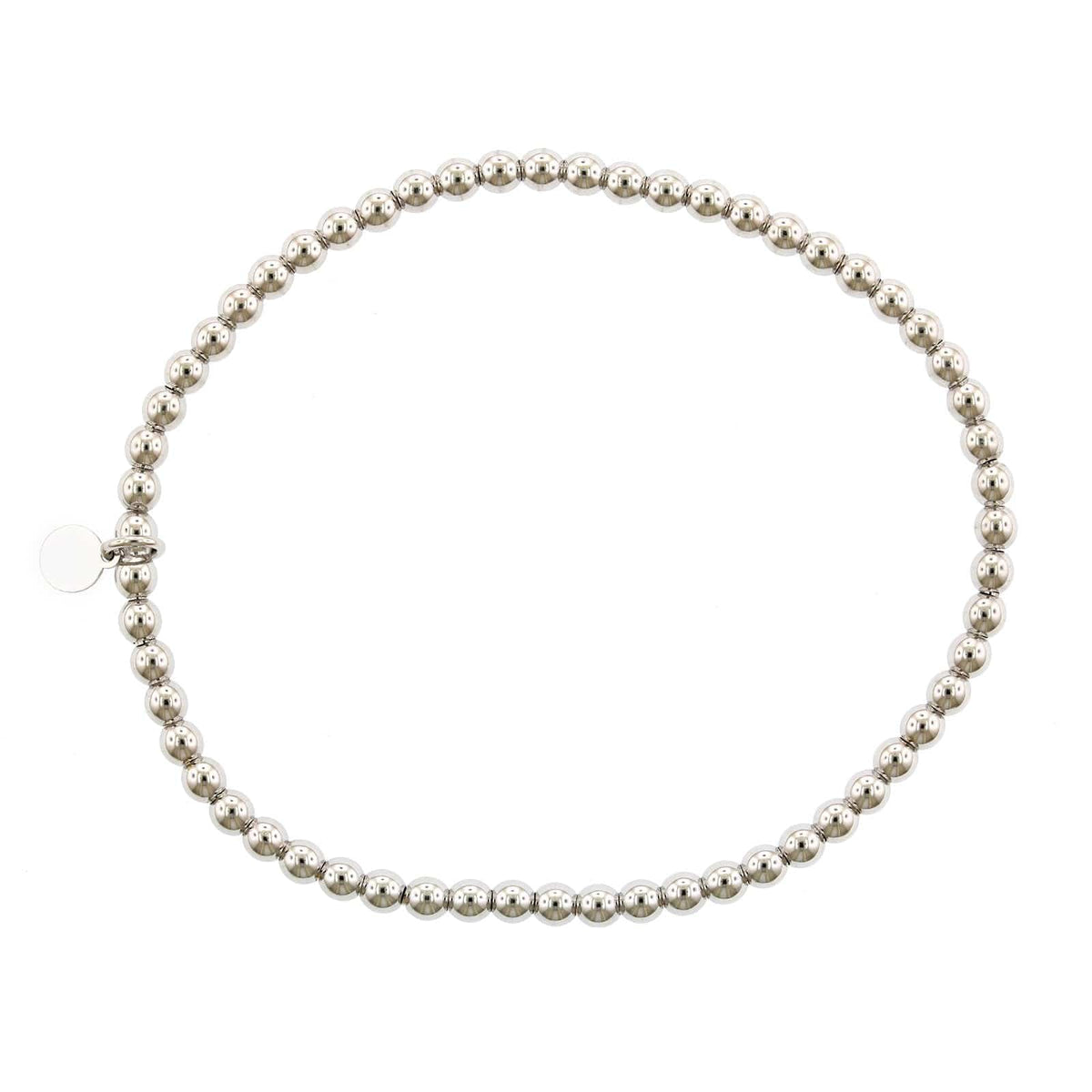 14K White Gold Stretch Bead Bracelet