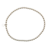 14K White Gold Stretch Bead Bracelet