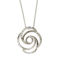 14K White Gold Twist Diamond Pendant
