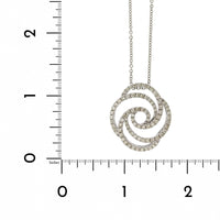14K White Gold Twist Diamond Pendant