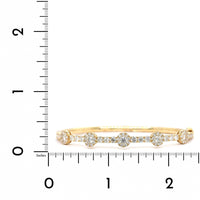 14K Yellow 5 Floral Station Diamond Bangle