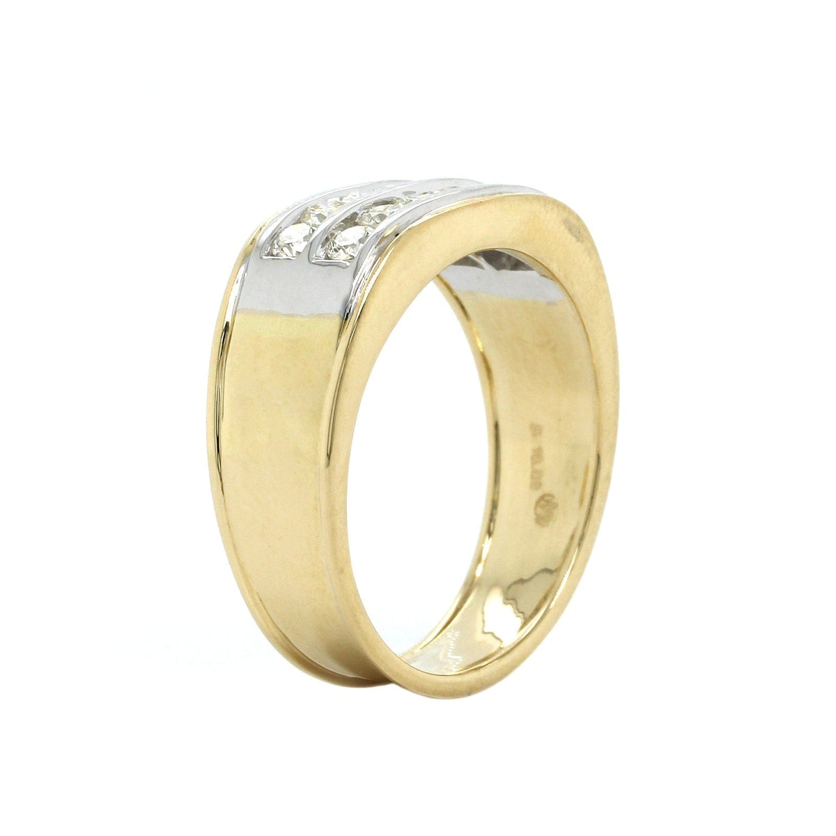 14K Yellow Gold 2 Row Diamond Band, yellow gold, Long's Jewelers