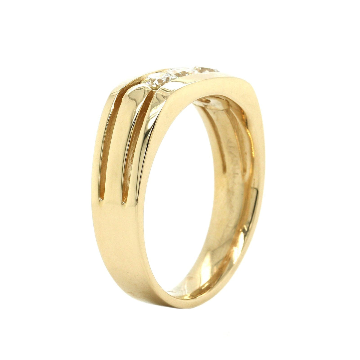 14K Yellow Gold 3 Stone Diamond Band, yellow gold, Long's Jewelers