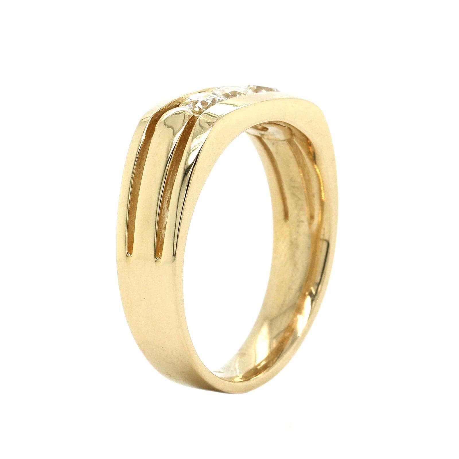 14K Yellow Gold 3 Stone Diamond Band, yellow gold, Long's Jewelers