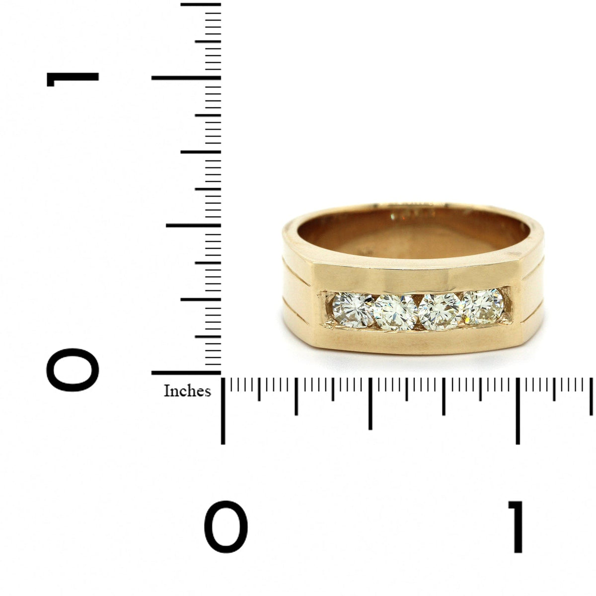 14K Yellow Gold 4 Stone Diamond Band, yellow gold, Long's Jewelers