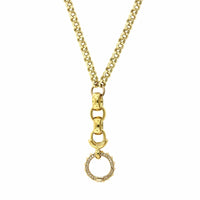 14K Yellow Gold Belcher Chain Pave Diamond Necklace, 14k yellow gold, Long's Jewelers