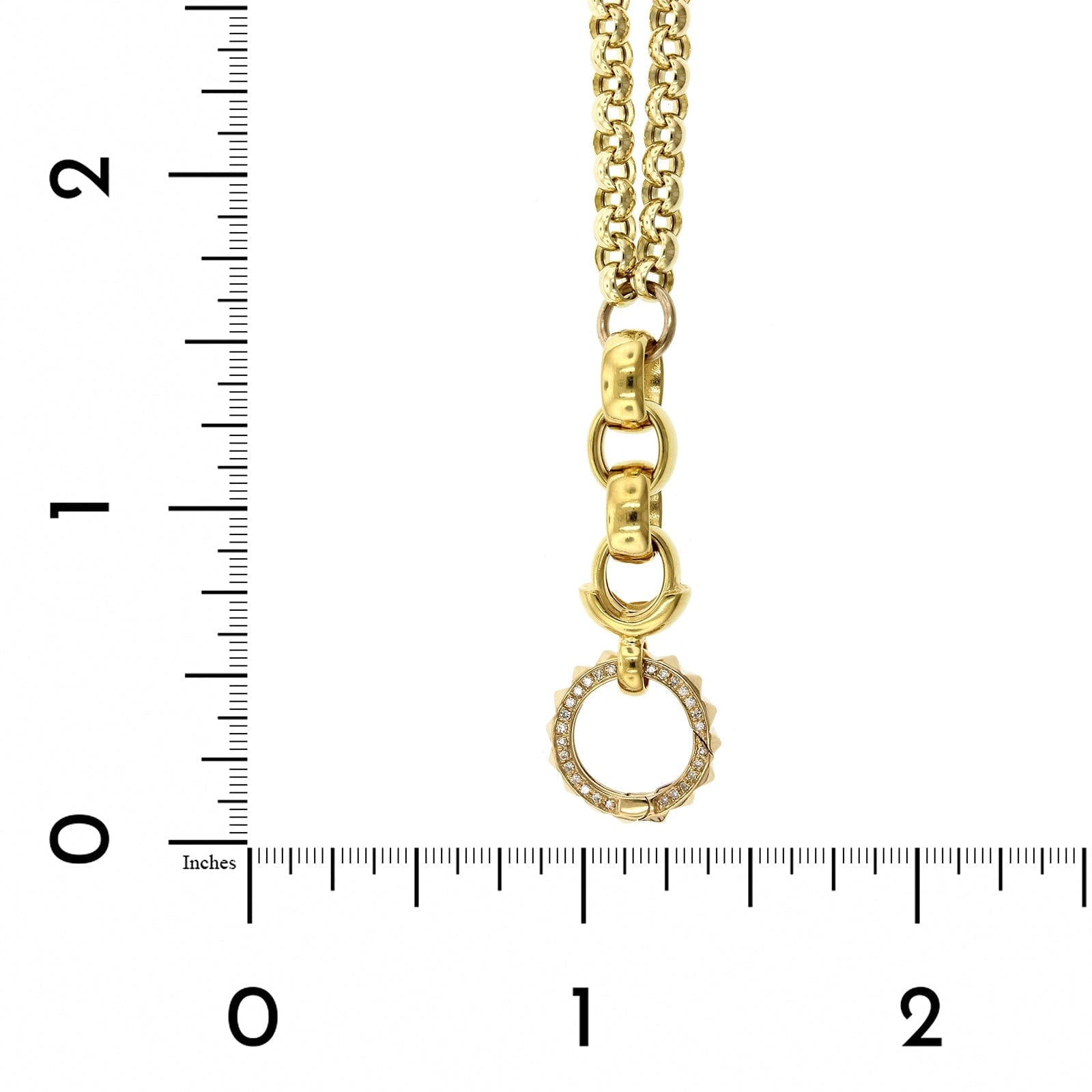 14K Yellow Gold Belcher Chain Pave Diamond Necklace, 14k yellow gold, Long's Jewelers