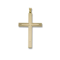 14K Yellow Gold Cross Pendant with Raised Center, Gold, Long's Jewelers
