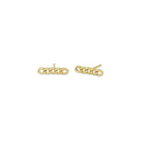 14K Yellow Gold Curb Chain Bar Stud Earrings, Yellow Gold, Long's Jewelers