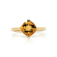 14K Yellow Gold Cushion Citrine Ring, 14K yellow gold, Long's Jewelers