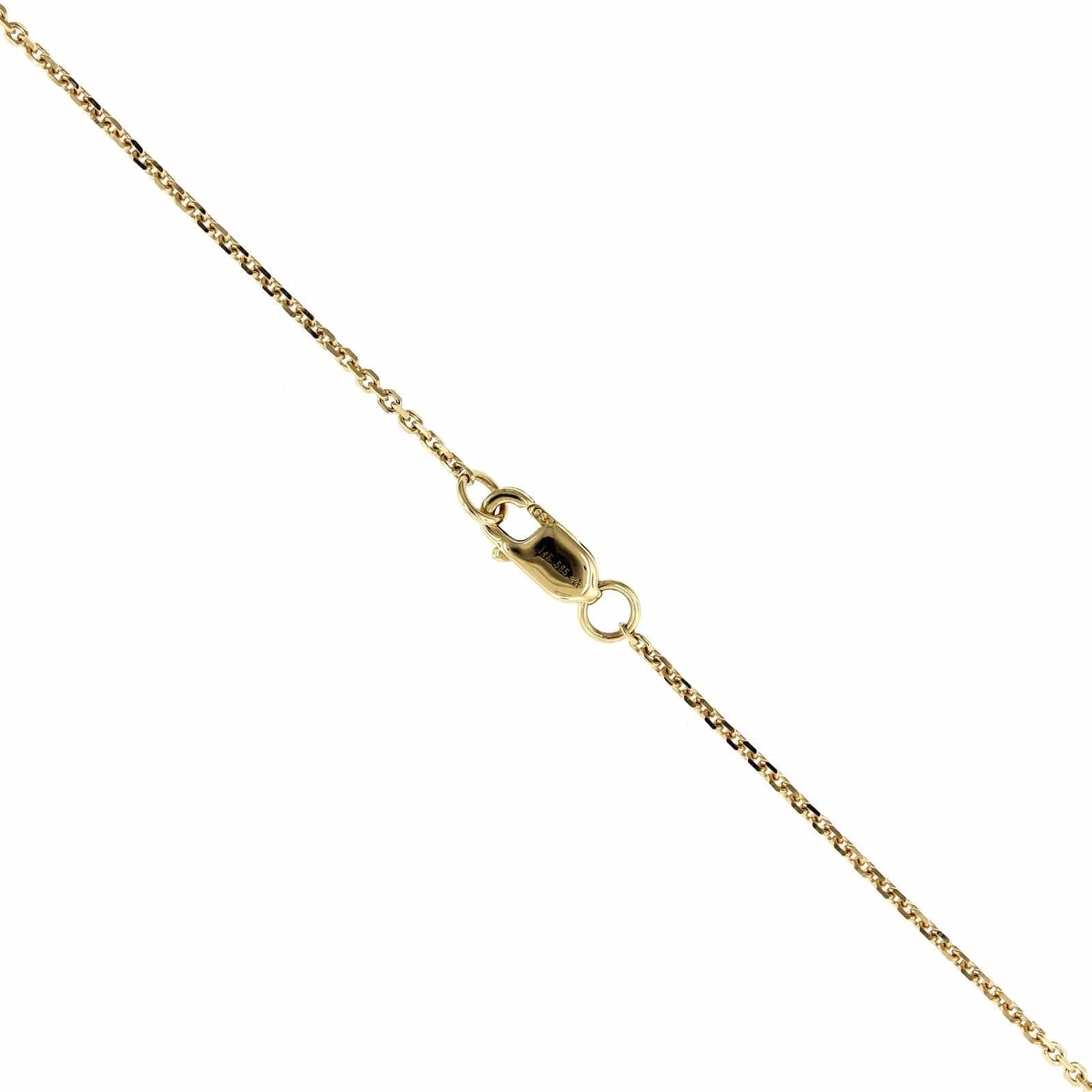14K Yellow Gold Diamond Cluster Chain Necklace