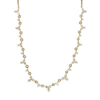 14K Yellow Gold Diamond Cluster Chain Necklace, Yellow Gold, Long's Jewelers