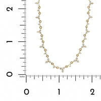 14K Yellow Gold Diamond Cluster Chain Necklace