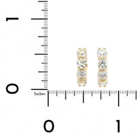 14K Yellow Gold Diamond Huggie Earrings