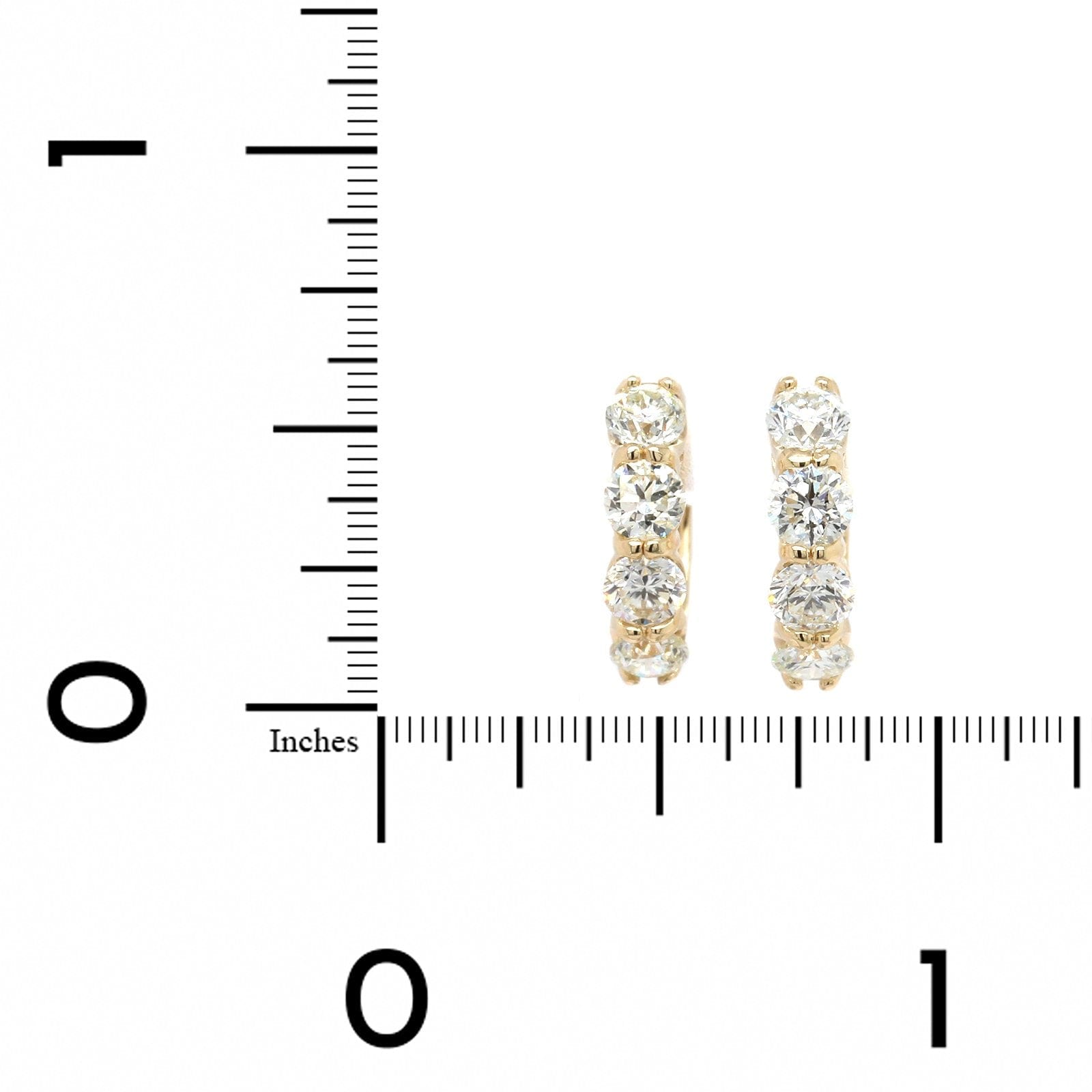 14K Yellow Gold Diamond Huggie Earrings