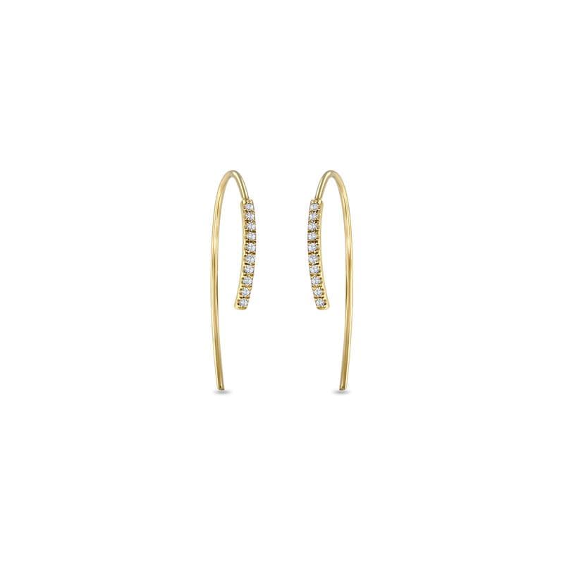 14K Yellow Gold Diamond Wire Hook Earrings, Yellow Gold, Long's Jewelers