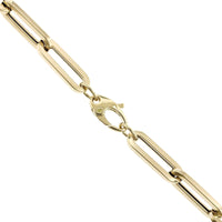 14K Yellow Gold Elongated Paperclip Necklace, 14k yellow gold, Long's Jewelers