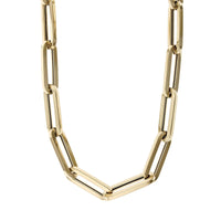 14K Yellow Gold Elongated Paperclip Necklace, 14k yellow gold, Long's Jewelers