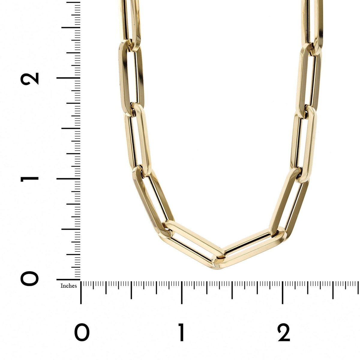 14K Yellow Gold Elongated Paperclip Necklace, 14k yellow gold, Long's Jewelers