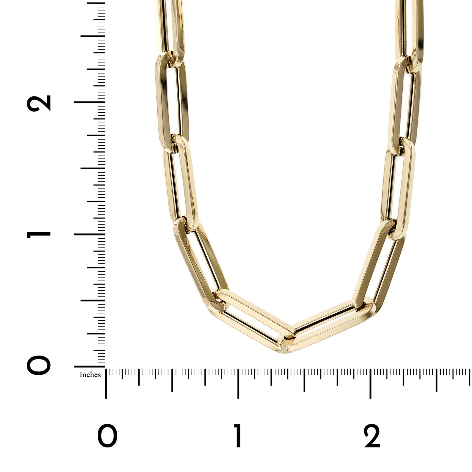 14K Yellow Gold Elongated Paperclip Necklace, 14k yellow gold, Long's Jewelers