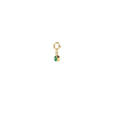 14K Yellow Gold Emerald Charm