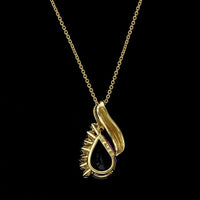 14K Yellow Gold Estate Amethyst and Diamond Pendant, Long's Jewelers
