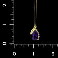 14K Yellow Gold Estate Amethyst and Diamond Pendant, Long's Jewelers