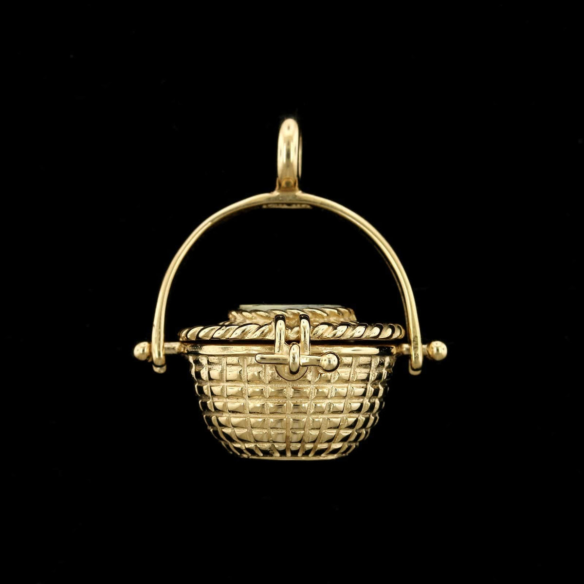 14K Yellow Gold Estate Nantucket Basket Charm, Gold, Long's Jewelers