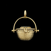 14K Yellow Gold Estate Nantucket Basket Charm, Gold, Long's Jewelers
