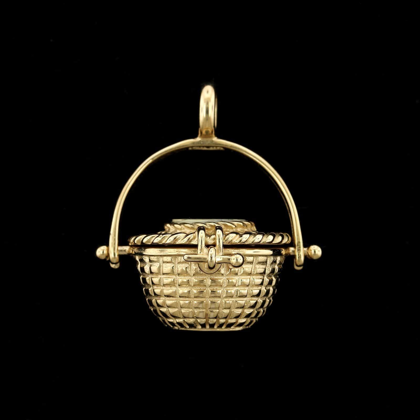 14K Yellow Gold Estate Nantucket Basket Charm, Gold, Long's Jewelers