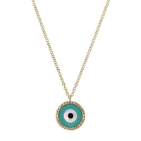 14K Yellow Gold Evil Eye Diamond Halo Pendant,14k yellow gold, Long's Jewelers
