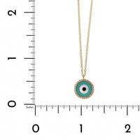 14K Yellow Gold Evil Eye Diamond Halo Pendant,14k yellow gold, Long's Jewelers