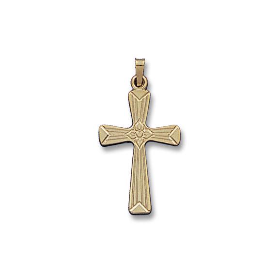 14K Yellow Gold Fancy Design Cross Pendant, Gold, Long's Jewelers
