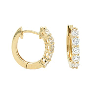 14K Yellow Gold Five-Stone Huggie Earrings, Gold, Long's Jewelers