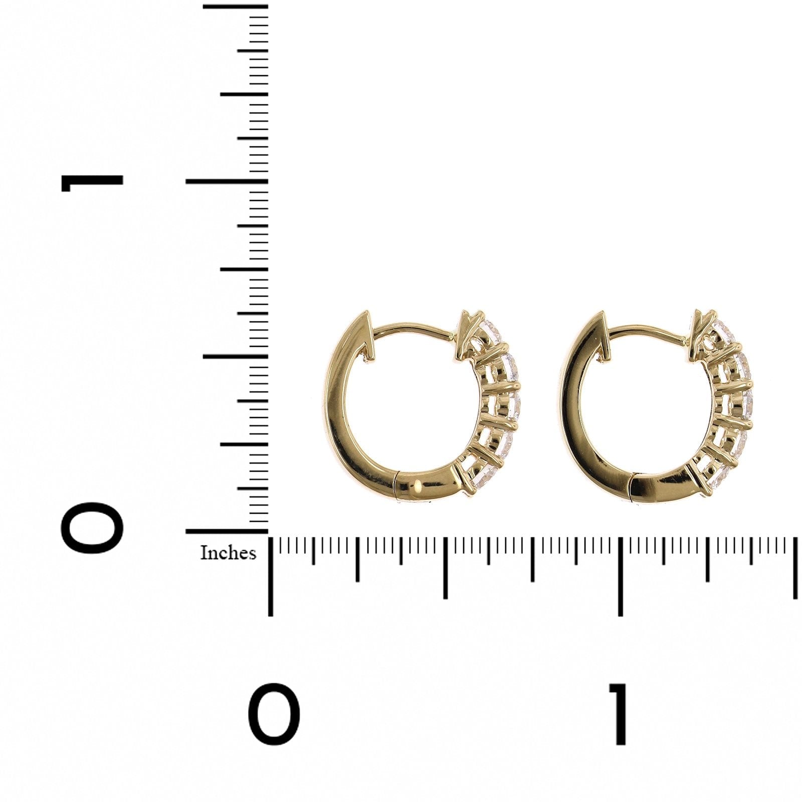 14K Yellow Gold Five-Stone Huggie Earrings, Gold, Long's Jewelers