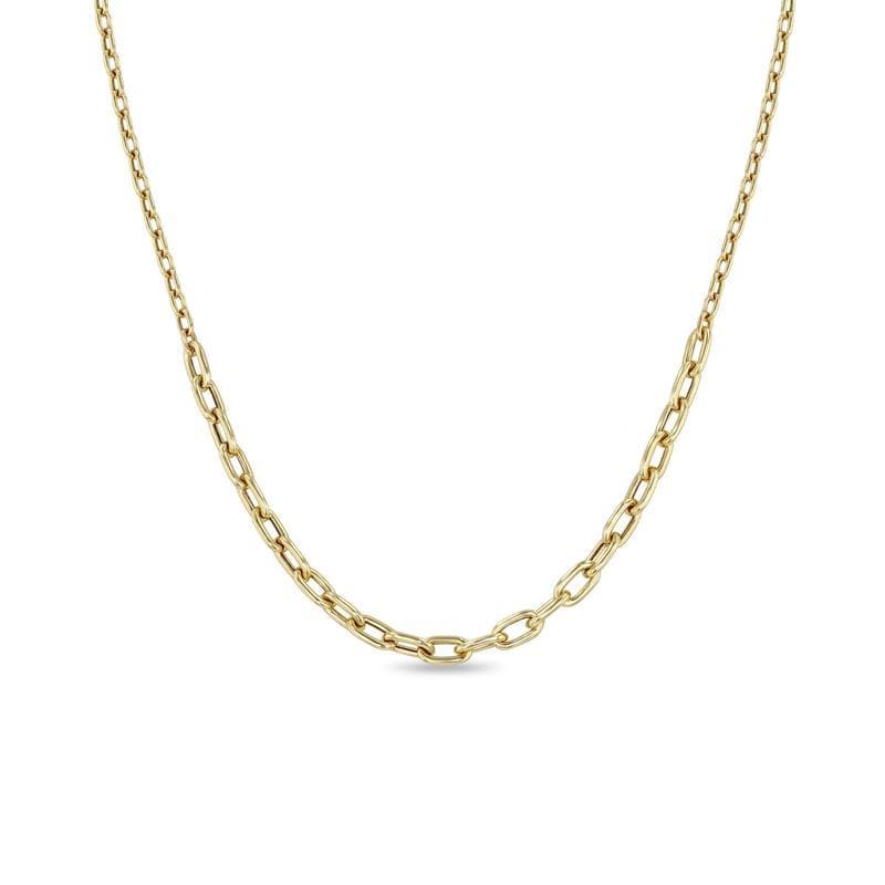 14K Yellow Gold Graduated Oval Link Necklace, Yellow Gold, Long's Jewelers