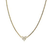 14K Yellow Gold Heart Diamond Cluster Necklace, Yellow Gold, Long's Jewelers