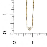 14K Yellow Gold Heart Diamond Cluster Necklace